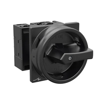 T3-1-102/EA/SVB-SW Main switch, 2 pole, 32 A, emergency stop function, 90°, padlockable in the Off position, surface mounting, black knob with padlockable function