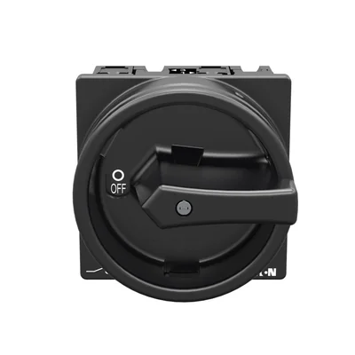 T3-1-102/EA/SVB-SW Main switch, 2 pole, 32 A, emergency stop function, 90°, padlockable in the Off position, surface mounting, black knob with padlockable function