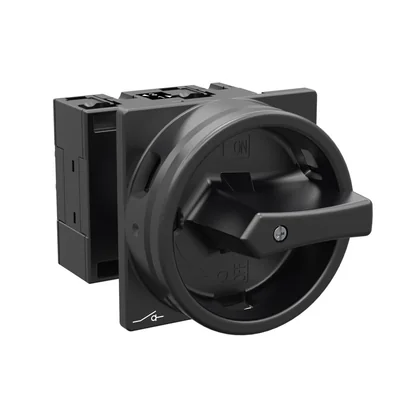 T3-1-102/EA/SVB-SW Main switch, 2 pole, 32 A, emergency stop function, 90°, padlockable in the Off position, surface mounting, black knob with padlockable function