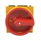 T3-1-8200/EA/SVB Main switch, 1 pole, 32 A, emergency stop function, 90°, padlockable in the Off position, surface mounting, red/yellow knob with padlockable function