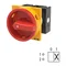 T3-1-8200/EA/SVB Main switch, 1 pole, 32 A, emergency stop function, 90°, padlockable in the Off position, surface mounting, red/yellow knob with padlockable function