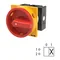 T3-1-8200/EA/SVB Main switch, 1 pole, 32 A, emergency stop function, 90°, padlockable in the Off position, surface mounting, red/yellow knob with padlockable function