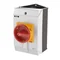 T3-1-8200/I2/SVB On-Off switch, Contacts: 2, 32A, nameplate: 0-1, 90°, latching, in IP65 housing, red-yellow knob with padlock