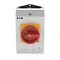 T3-1-8200/I2/SVB On-Off switch, Contacts: 2, 32A, nameplate: 0-1, 90°, latching, in IP65 housing, red-yellow knob with padlock