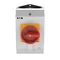 T3-1-8200/I2/SVB On-Off switch, Contacts: 2, 32A, nameplate: 0-1, 90°, latching, in IP65 housing, red-yellow knob with padlock