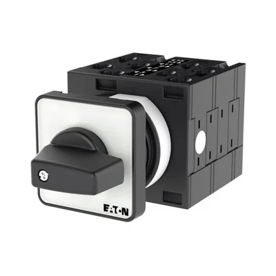 T3-4-8223/E Power switch, Contacts: 8, 32 A, type: 1-2, 90 °, latching, surface mounting, black knob, non-locking