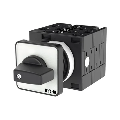 T3-4-8223/E Power switch, Contacts: 8, 32 A, type: 1-2, 90 °, latching, surface mounting, black knob, non-locking