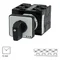 T3-4-8223/E Power switch, Contacts: 8, 32 A, type: 1-2, 90 °, latching, surface mounting, black knob, non-locking