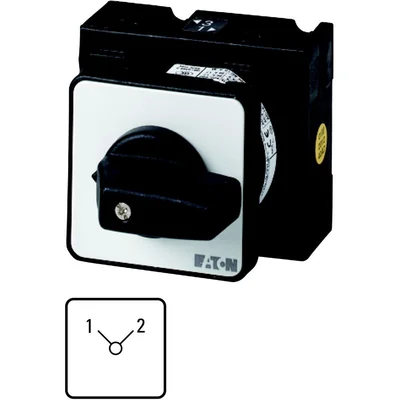 T3-4-8223/E Power switch, Contacts: 8, 32 A, type: 1-2, 90 °, latching, surface mounting, black knob, non-locking