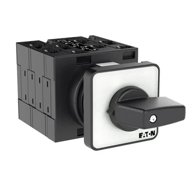 T3-4-8223/E Power switch, Contacts: 8, 32 A, type: 1-2, 90 °, latching, surface mounting, black knob, non-locking