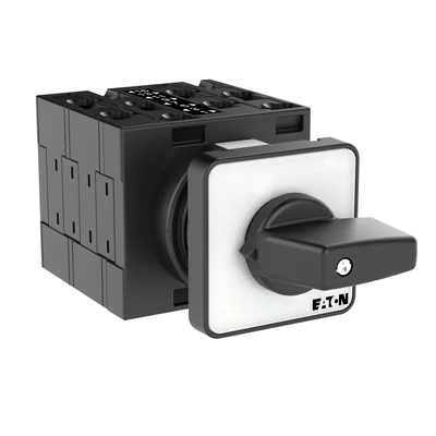 T3-4-8223/E Power switch, Contacts: 8, 32 A, type: 1-2, 90 °, latching, surface mounting, black knob, non-locking