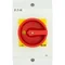T3-4-8344/I2/SVB On-Off switch, 8-pole, 32 A, 90°, in IP65 housing, red-yellow knob with padlock