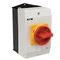 T3-4-8344/I2/SVB On-Off switch, 8-pole, 32 A, 90°, in IP65 housing, red-yellow knob with padlock