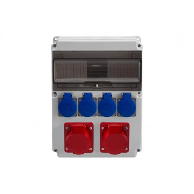 Tableau de distribution CAJA 12M - 2 prises 16 A 5 pôles, 4 prises 230 V IP44