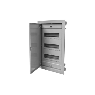 Tableau de distribution modulaire encastré, S-36, 3x12, porte opaque, métal, gris, IP40