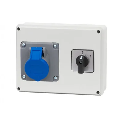 Tableau de distribution R-190 - Prises triphasées 16 A, 0/1 (16 A) IP44
