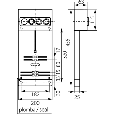 Tablero contador TL-1F/3F-3X25A