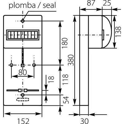 Tablero mostrador TLR-1F (N+PE) con cristal