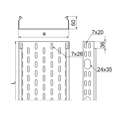 Tablett, KOJ100H60/3 N