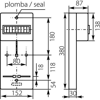 Tablica licznikowa TLR-1F (N+PE)