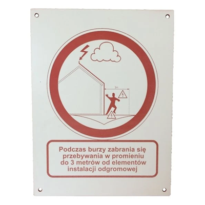 Tabliczka ostrzegawcza czerwono biała