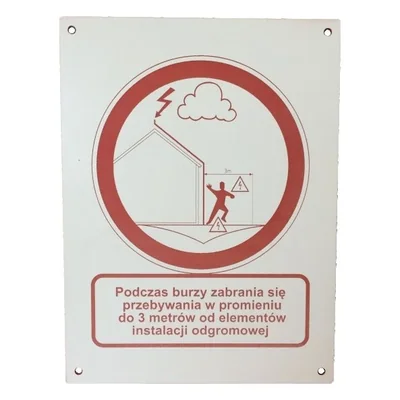 Tabliczka ostrzegawcza czerwono biała