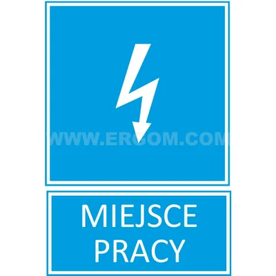 Tabliczka TZI - MIEJSCE PRACY 74x105mm niebieska