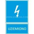 Tabliczka TZI - UZIEMIONO 148x210mm niebieska