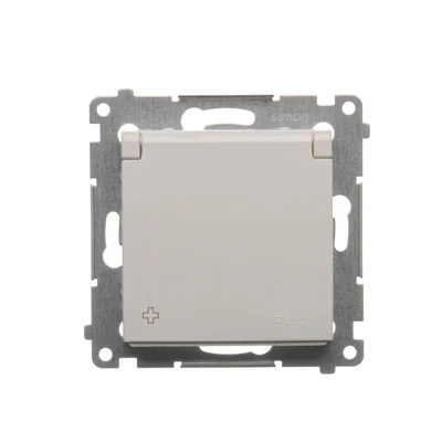 Tapa de base de enchufe IT doble SIMON 54 Keystone con campo rotulado, antibacterias blanco