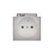 Tapa de enchufe con toma de tierra y trampilla de humos IP44 beige