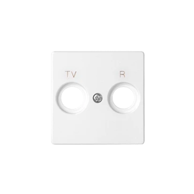 Tapa de enchufe R-TV, blanca