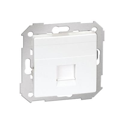 Tapa de toma RJ45 1 toma con adaptador y persiana blanca