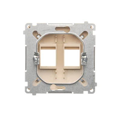 Tapa de toma TIC plana doble beige para Keystone