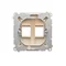 Tapa de toma TIC plana doble beige para Keystone