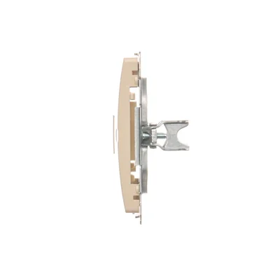 Tapa de toma TIC plana doble beige para Keystone
