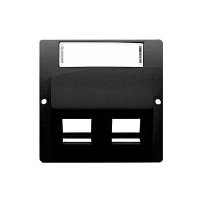 Tapa para conector de cable de datos Keystone angular Simon Basic WMUK-P2x2xx-Y013. Conector de montaje con tornillos a la caja; color negro.