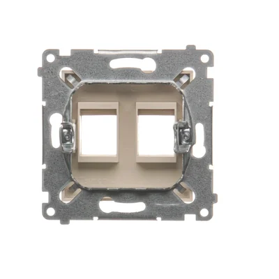 Tapa para tomas de telecomunicaciones Keystone, plana, doble (módulo), crema