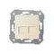 Tapa toma RJ45 2 tomas con adaptador y persiana beige