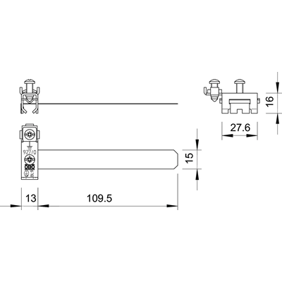 Tape ground clamps, 8-22 [mm], 927 0