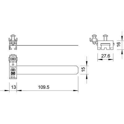 Tape ground clamps, 8-22 [mm], 927 0