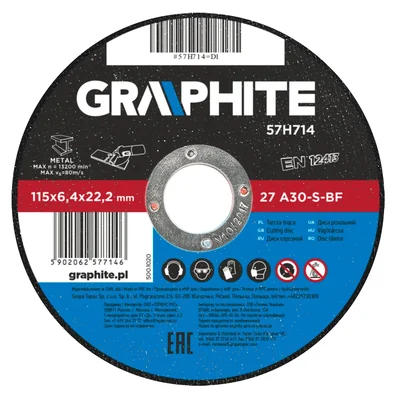 Tarcza szlifierska do metalu 115 x 6.4 x 22.2 mm, 27 A24-R-BF
