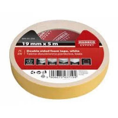 Taśma dwustronna 19mm x 1,5m biała