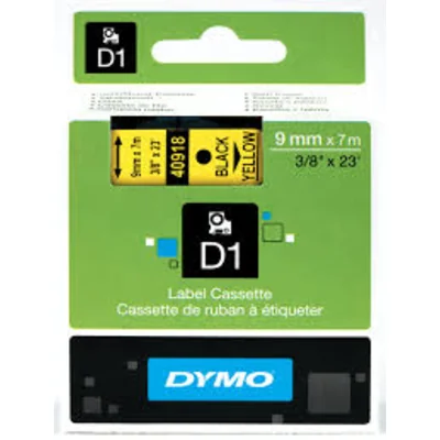 Taśma DYMO D1 9mm x 7m żółta / czarny nadruk 40918