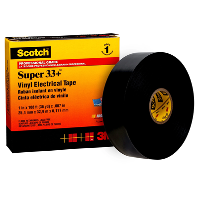 Taśma elektroizolacyjna z PCW Scotch S 33+ PCW, najwyższej klasy, samogasn. nawijać do -18C, 25x33