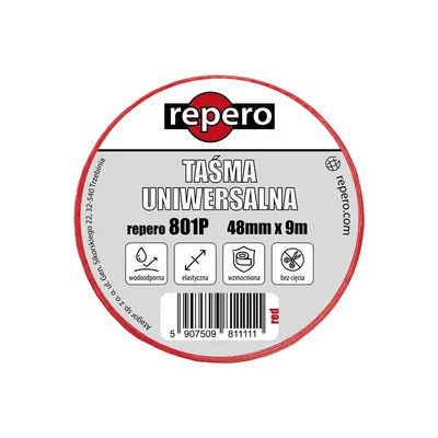 Taśma REPERO 801P czerwona 48mmx9m