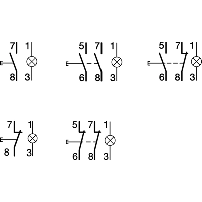 Taster 16A, 2R, mit grüner Leuchtanzeige 230V AC