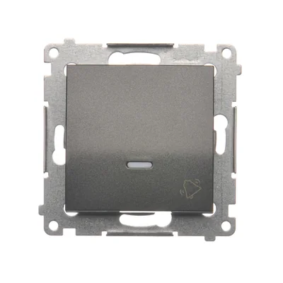 Taster „Klingel“ mit LED-Hintergrundbeleuchtung (Modul) 10A 230V Schnellanschlüsse anthrazit (metallic)