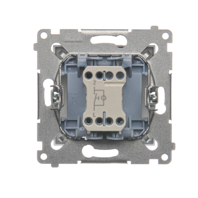 Taster „Klingel“ mit LED-Hintergrundbeleuchtung (Modul) 10A 230V Schnellanschlüsse silber (metallic)