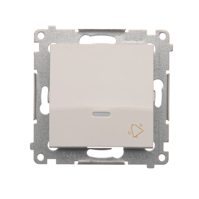 Taster „Klingel“ mit LED-Hintergrundbeleuchtung (Modul) 10A 230V Schnellanschlüsse weiß