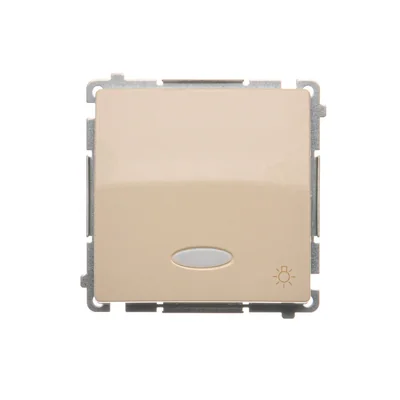 Taster „Licht“ mit LED-Hintergrundbeleuchtung 10AX 24V Schraubklemmen beige